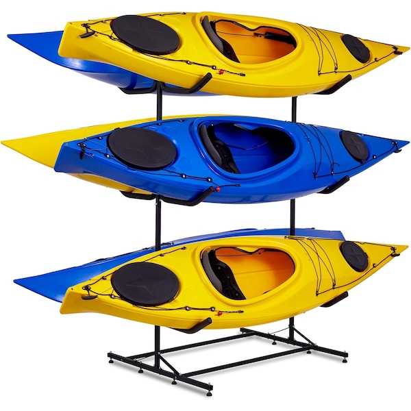 Raxgo Kayak Storage Rack, Indoor & Outdoor Freestanding Storage for 6 Kayak RAXFSKR6 - main